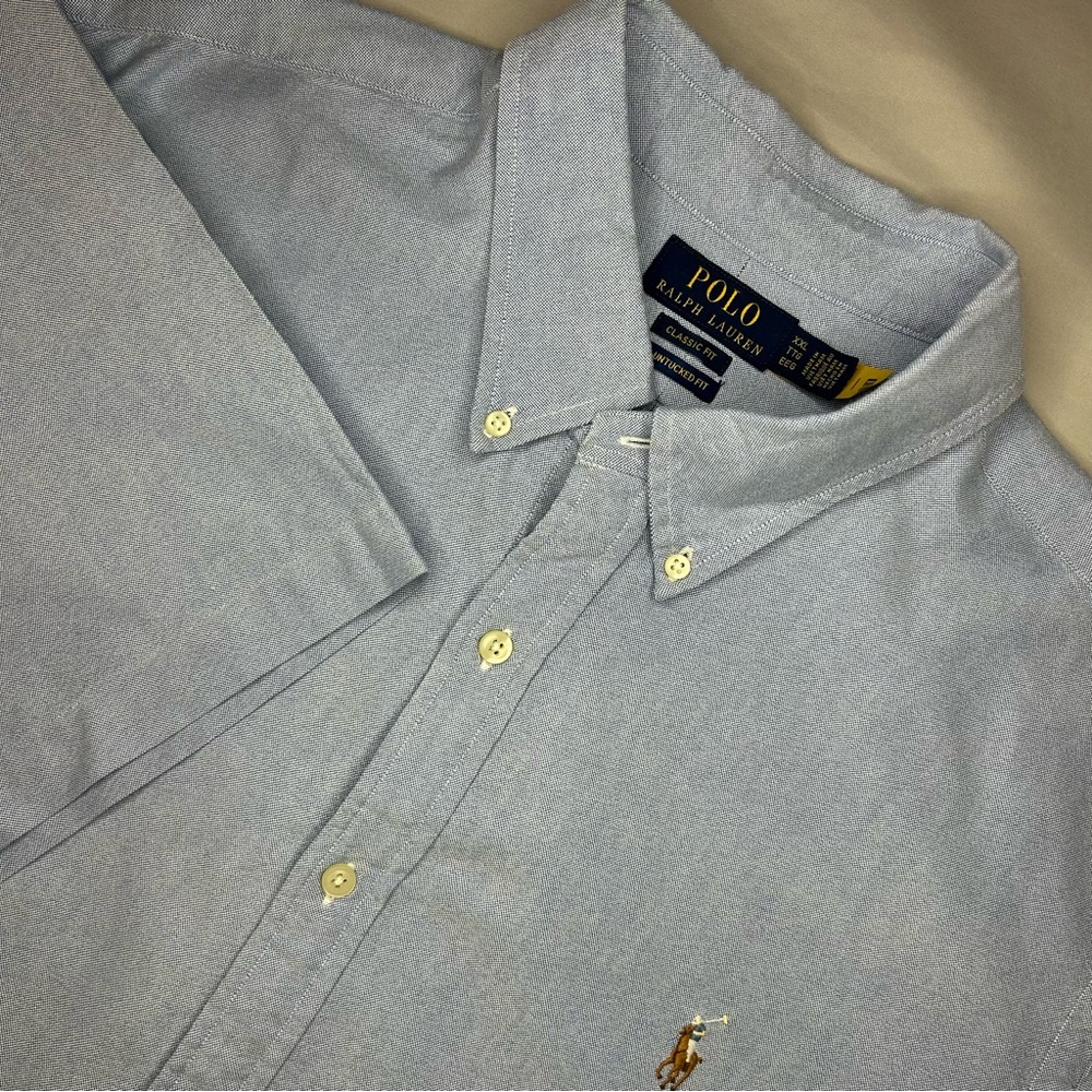Polo by Ralph Lauren Light Blue Oxford Button-Down Shirt with Embroidered Pony